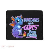 Dragons Are A Girl's Best Friend Cute Baby Dragon Mousepad thumb 0