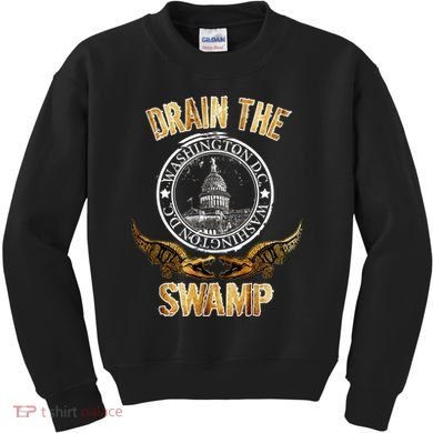Drain The Swamp Washington DC Alligator Logo Trump Kids Sweatshirt