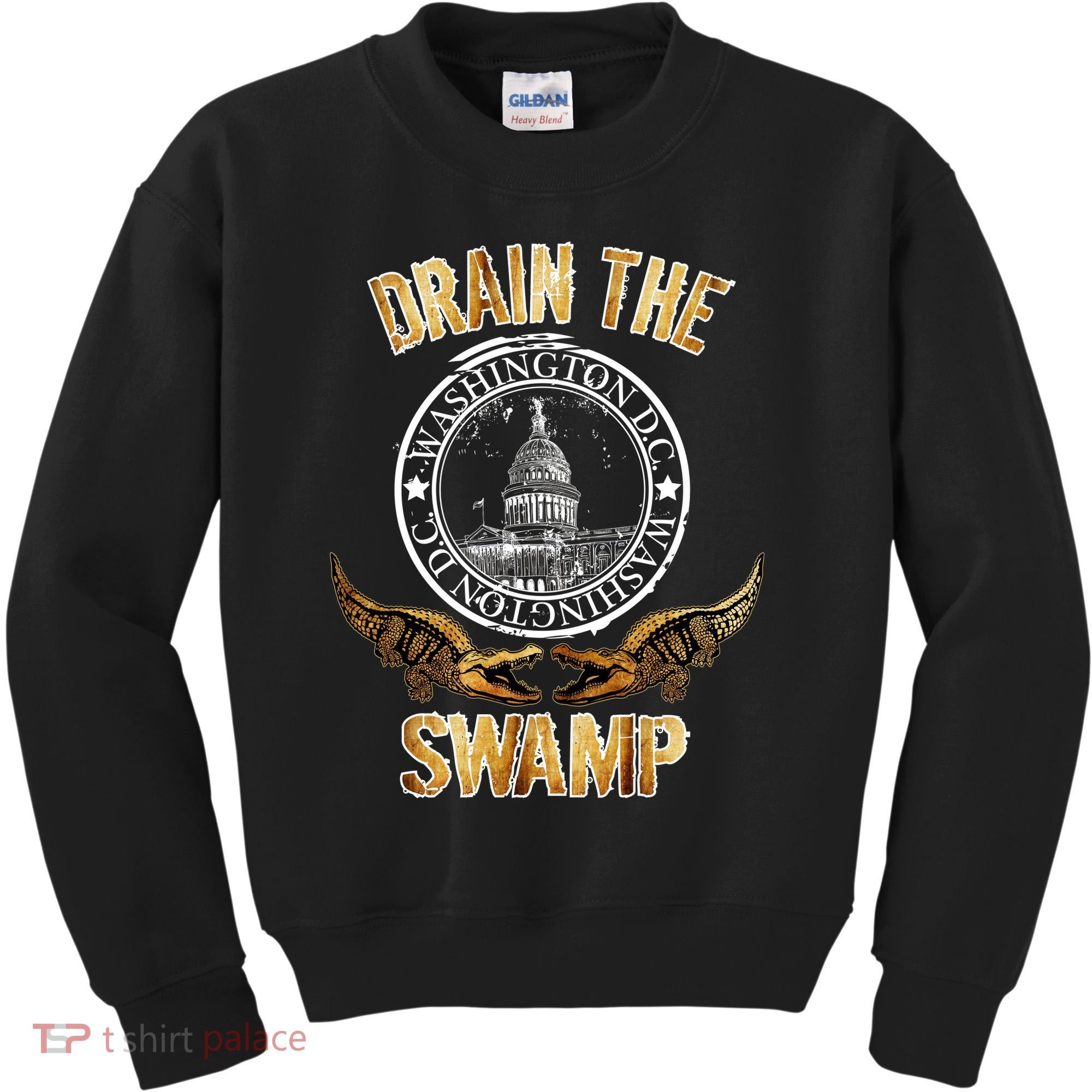 Drain The Swamp Washington DC Alligator Logo Trump Kids Sweatshirt