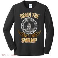 Drain The Swamp Washington DC Alligator Logo Trump Kids Long Sleeve Shirt thumb 0