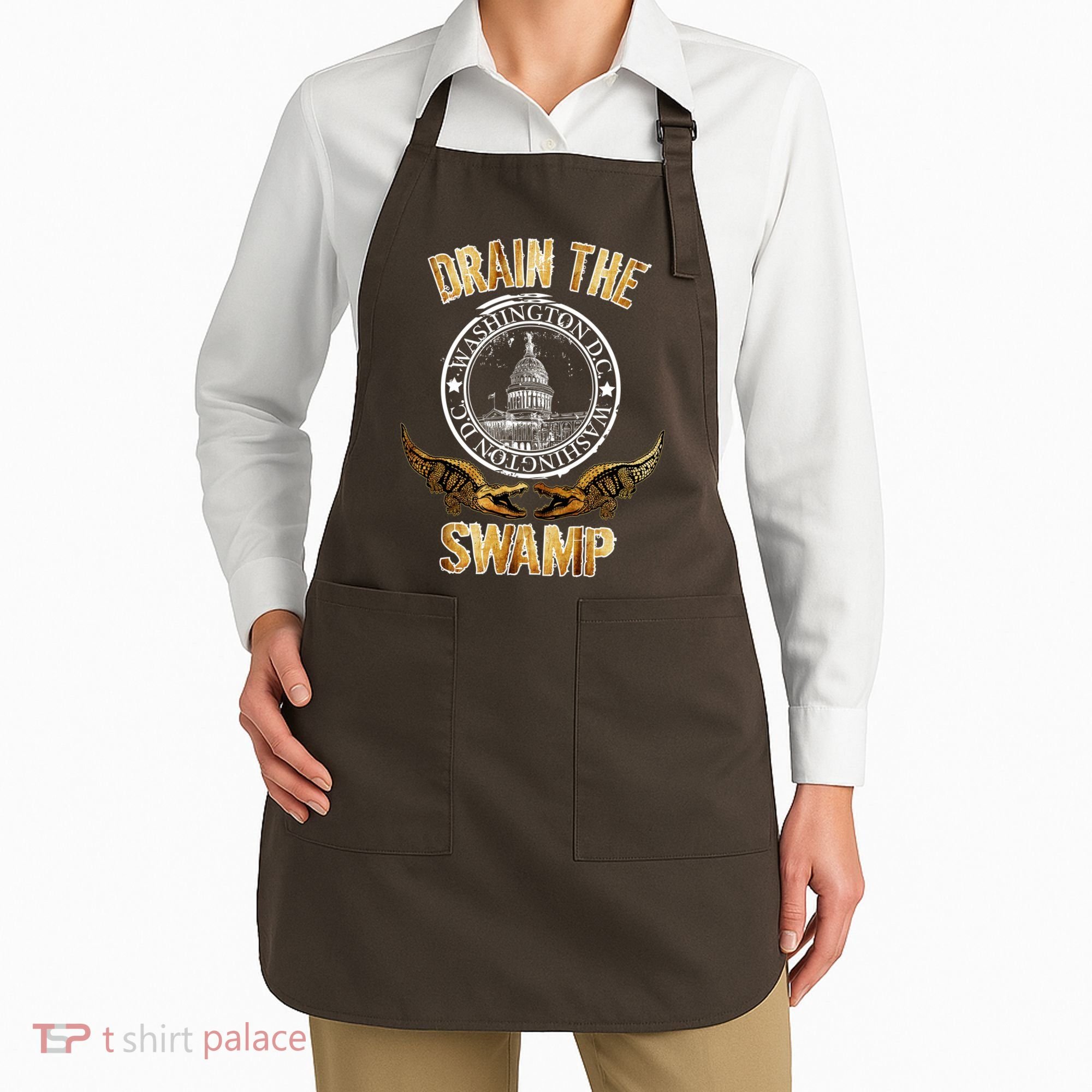 Drain The Swamp Washington DC Alligator Logo Trump Apron