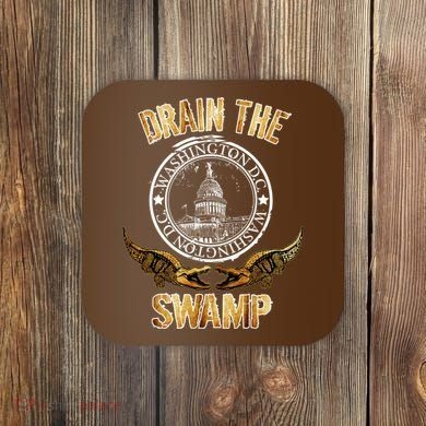 Drain The Swamp Washington DC Alligator Logo Trump Coaster