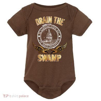 Drain The Swamp Washington DC Alligator Logo Trump Baby Bodysuit