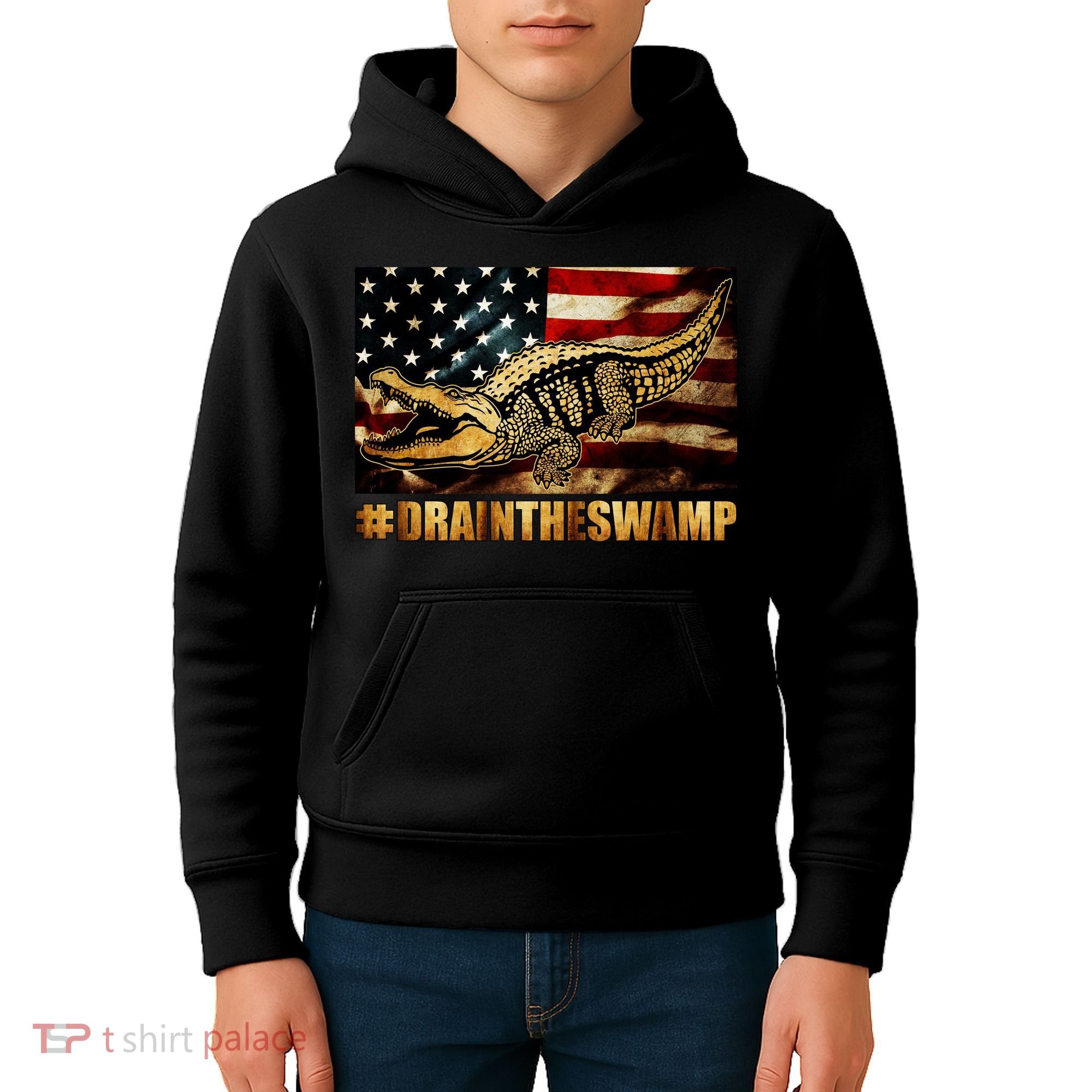 Drain The Swamp Washington DC Donald Trump President Kids Hoodie