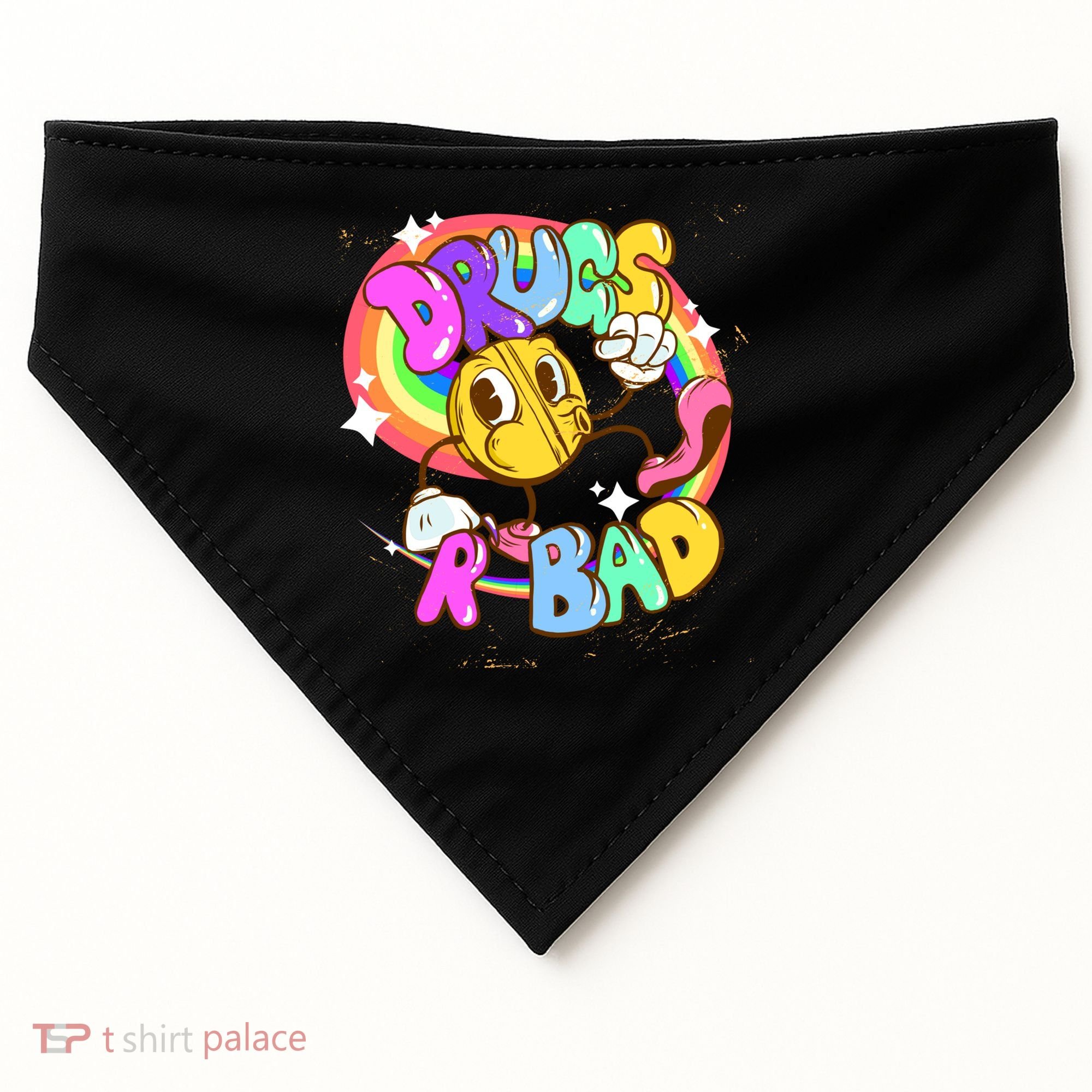 Drugs R Bad Cool Gift USA-Made Doggie Bandana
