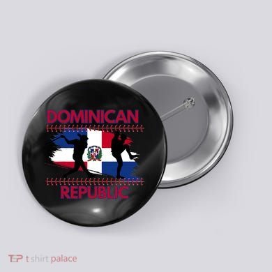 Dominican Republic Baseball Dominican Flag Button