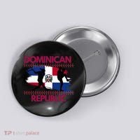 Dominican Republic Baseball Dominican Flag Button thumb 0