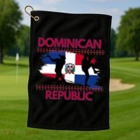 Dominican Republic Baseball Dominican Flag Golf Towel thumb 1