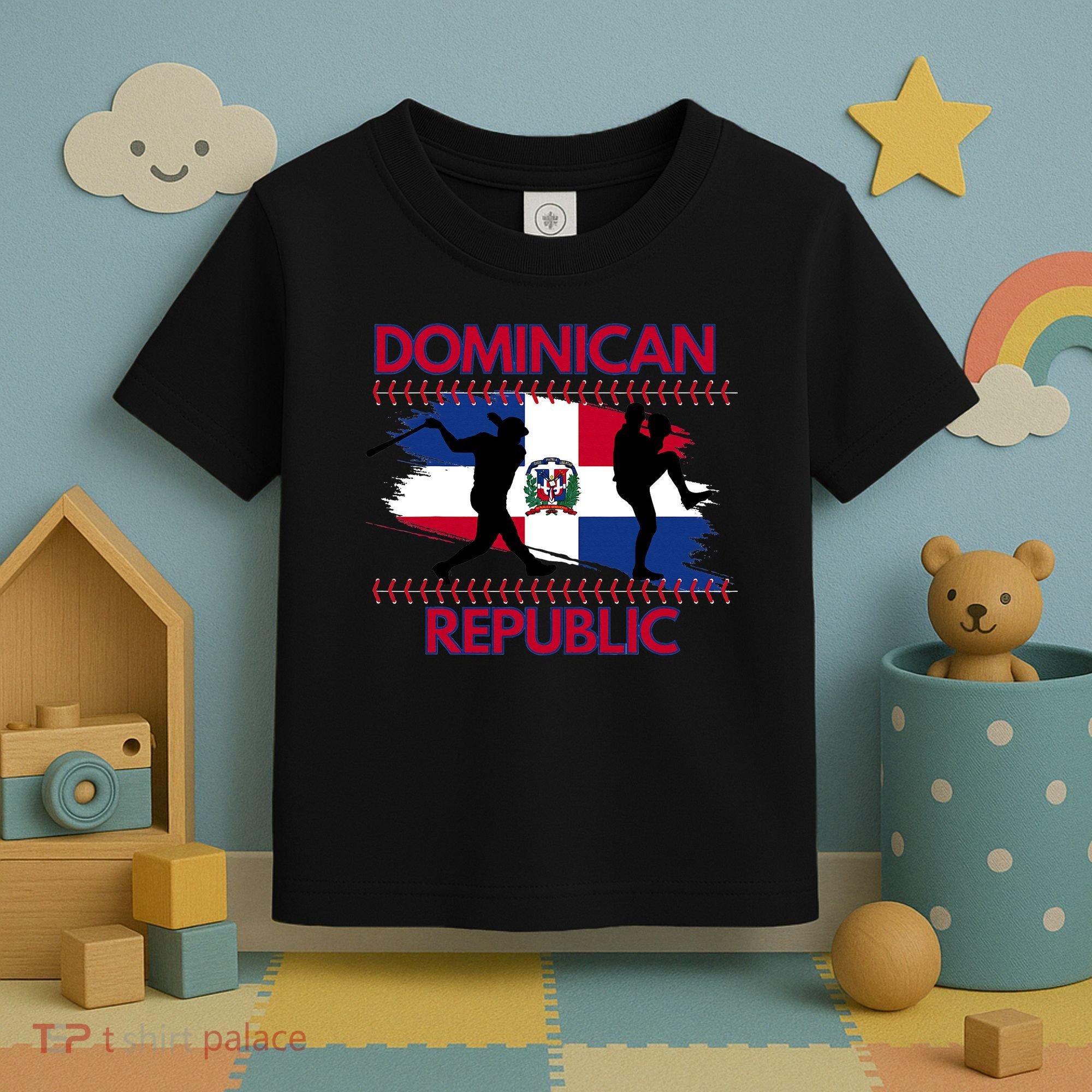 Dominican Republic Baseball Dominican Flag Toddler T-Shirt