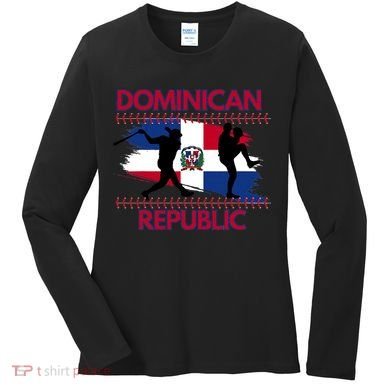 Dominican Republic Baseball Dominican Flag Women's Long Sleeve Shirt
