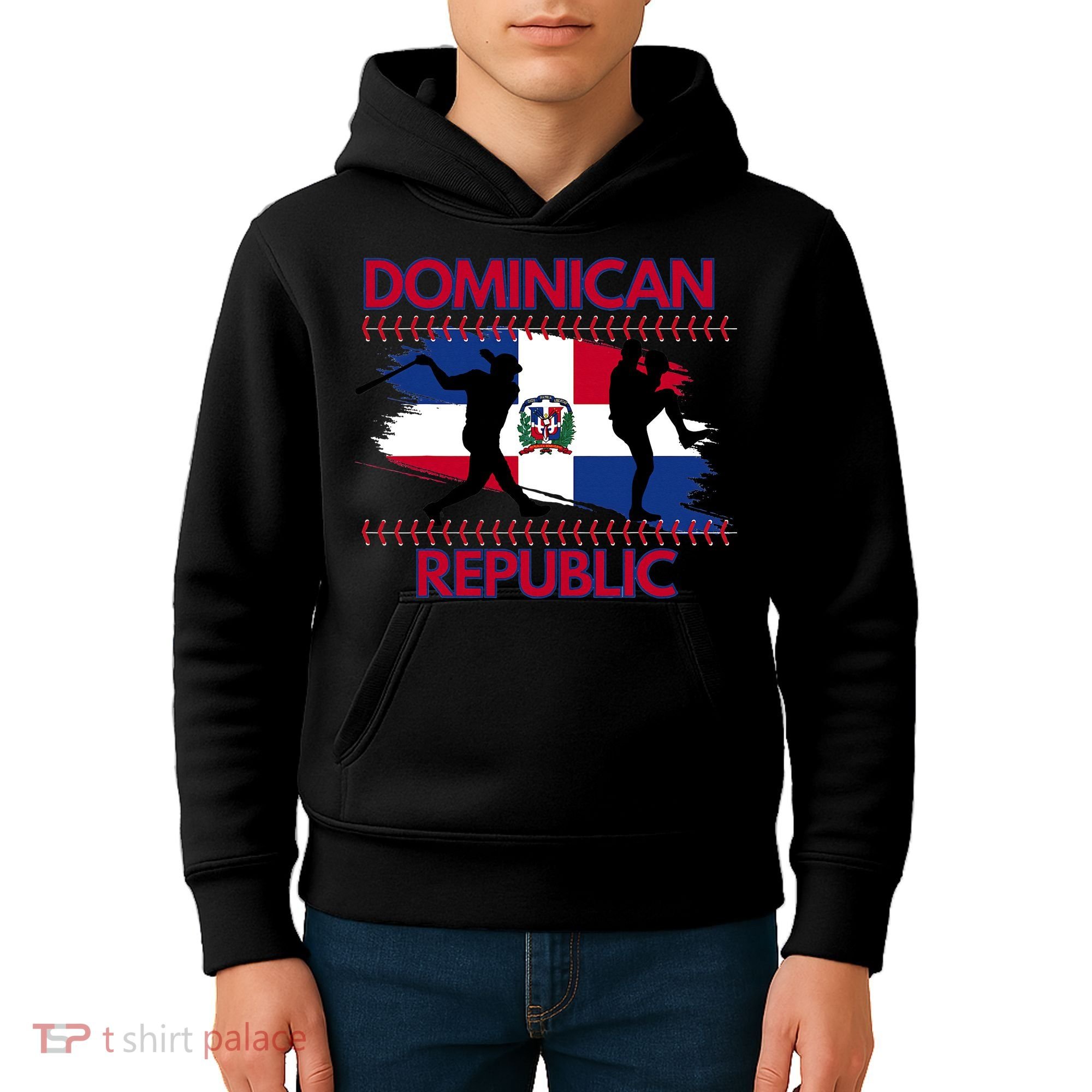 Dominican Republic Baseball Dominican Flag Kids Hoodie