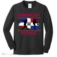Dominican Republic Baseball Dominican Flag Kids Long Sleeve Shirt thumb 0