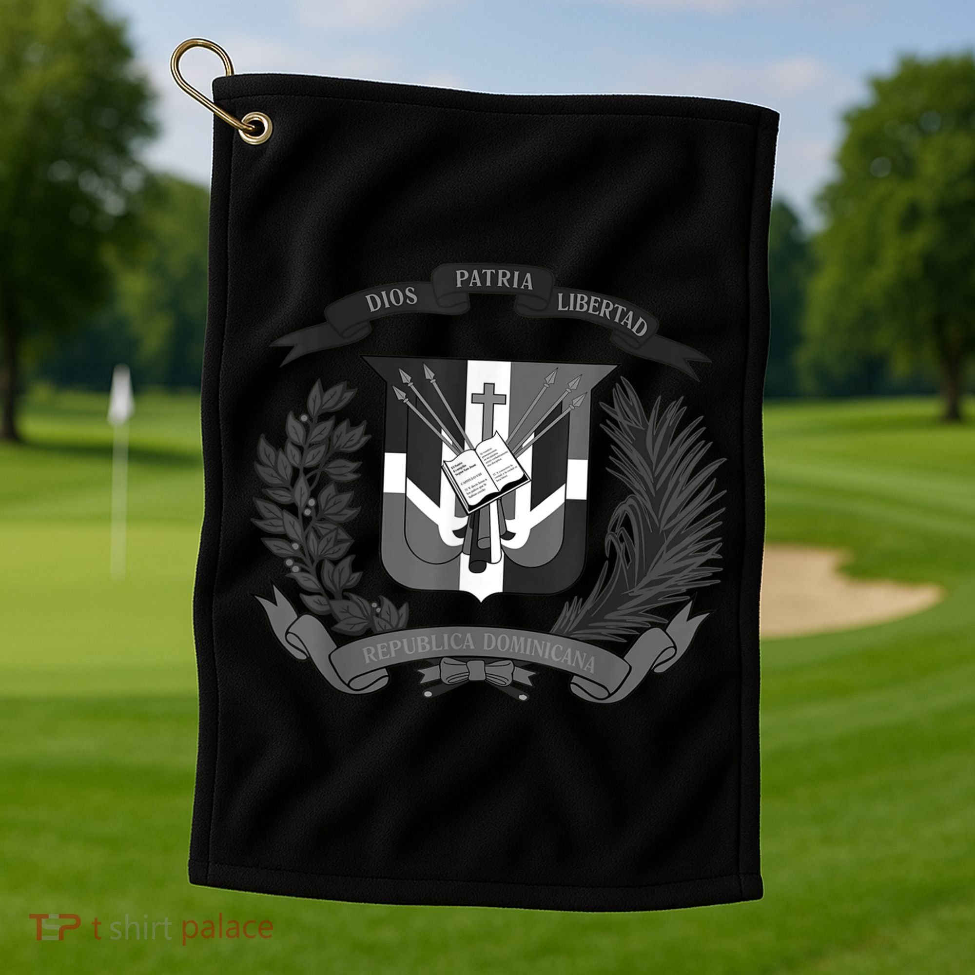 Dominican Republic Coat Of Arms Golf Towel
