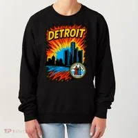 Detroit Retro Comic Style Women's Sweatshirt thumb 0