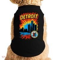 Detroit Retro Comic Style Doggie Tank thumb 0