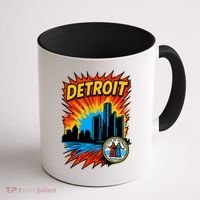 Detroit Retro Comic Style Coffee Mug thumb 1