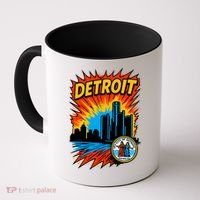 Detroit Retro Comic Style Coffee Mug thumb 0
