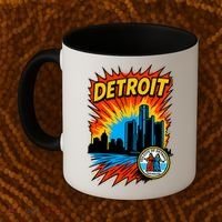 Detroit Retro Comic Style Coffee Mug thumb 2