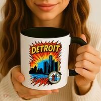 Detroit Retro Comic Style Coffee Mug thumb 3
