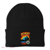 Detroit Retro Comic Style Beanie thumb 0