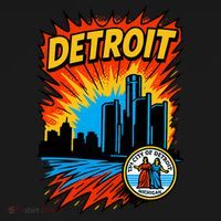 Detroit Retro Comic Style Polo thumb 3
