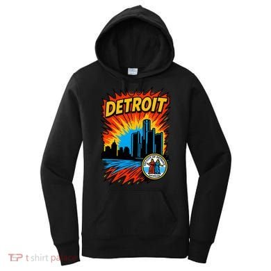 Detroit Retro Comic Style Women's Hoodie