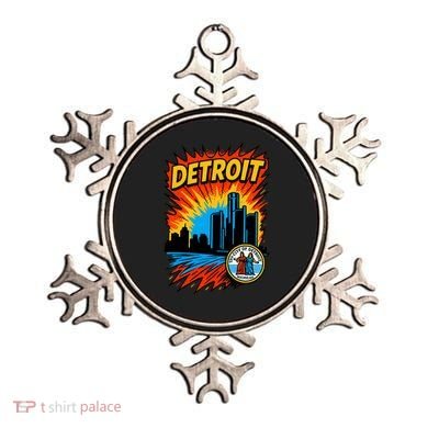 Detroit Retro Comic Style Ornament