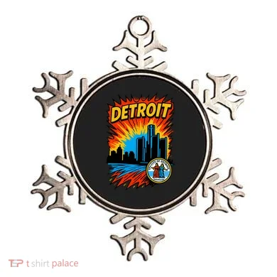 Detroit Retro Comic Style Ornament