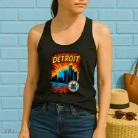 Detroit Retro Comic Style Women's Tank Top thumb 2