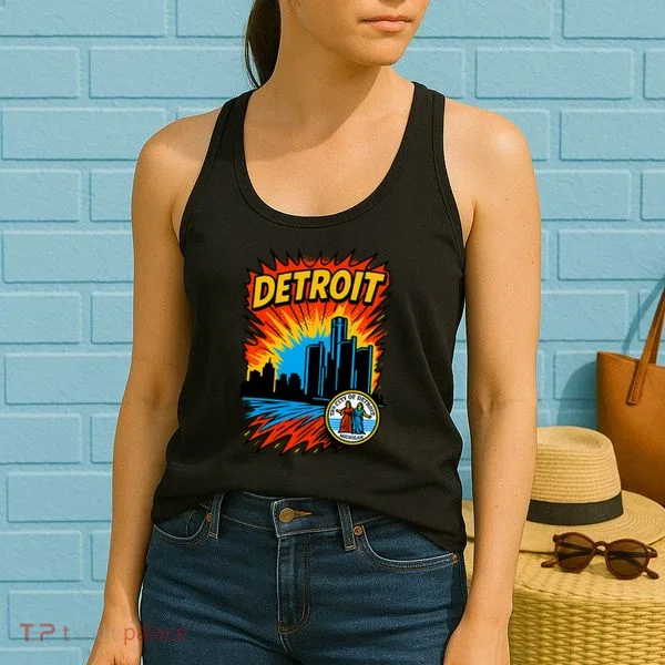 Detroit Retro Comic Style Women's Tank Top