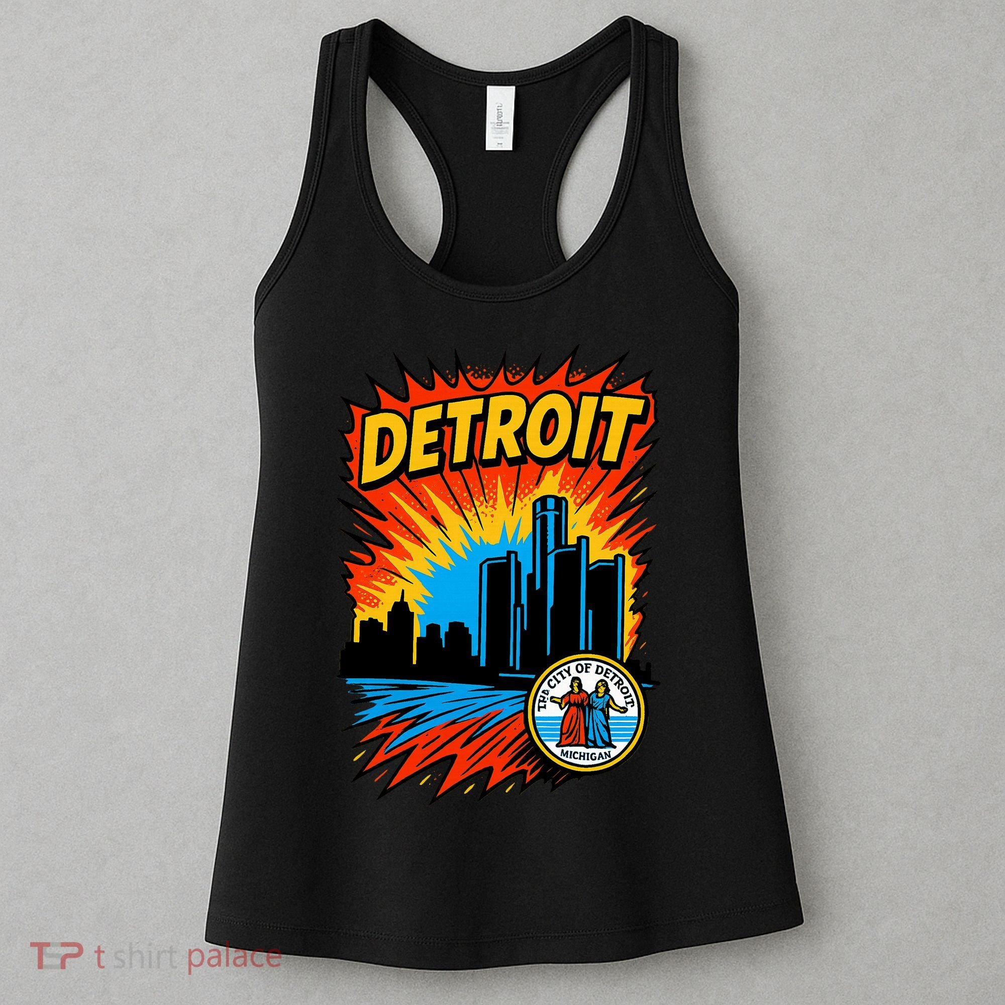 Detroit Retro Comic Style Women's Tank Top