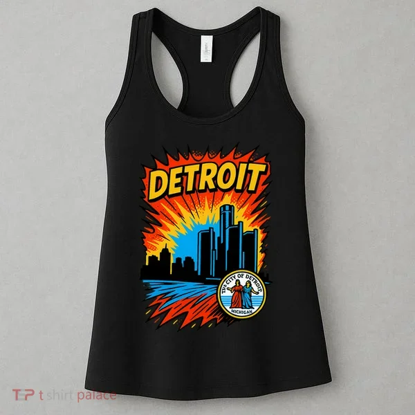 Detroit Retro Comic Style Women's Tank Top