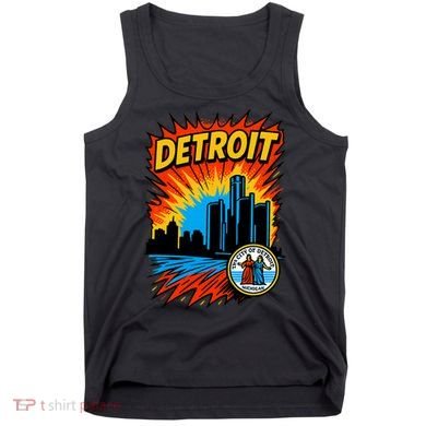 Detroit Retro Comic Style Tank Top
