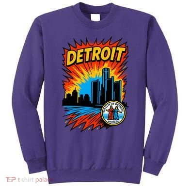 Detroit Retro Comic Style Sweatshirt