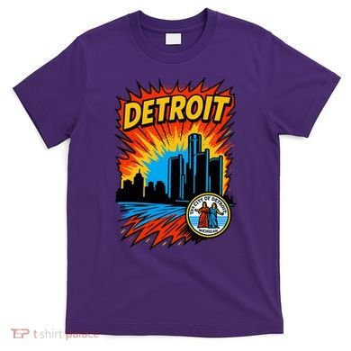Detroit Retro Comic Style T-Shirt