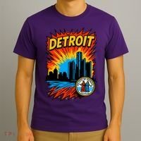 Detroit Retro Comic Style T-Shirt thumb 3