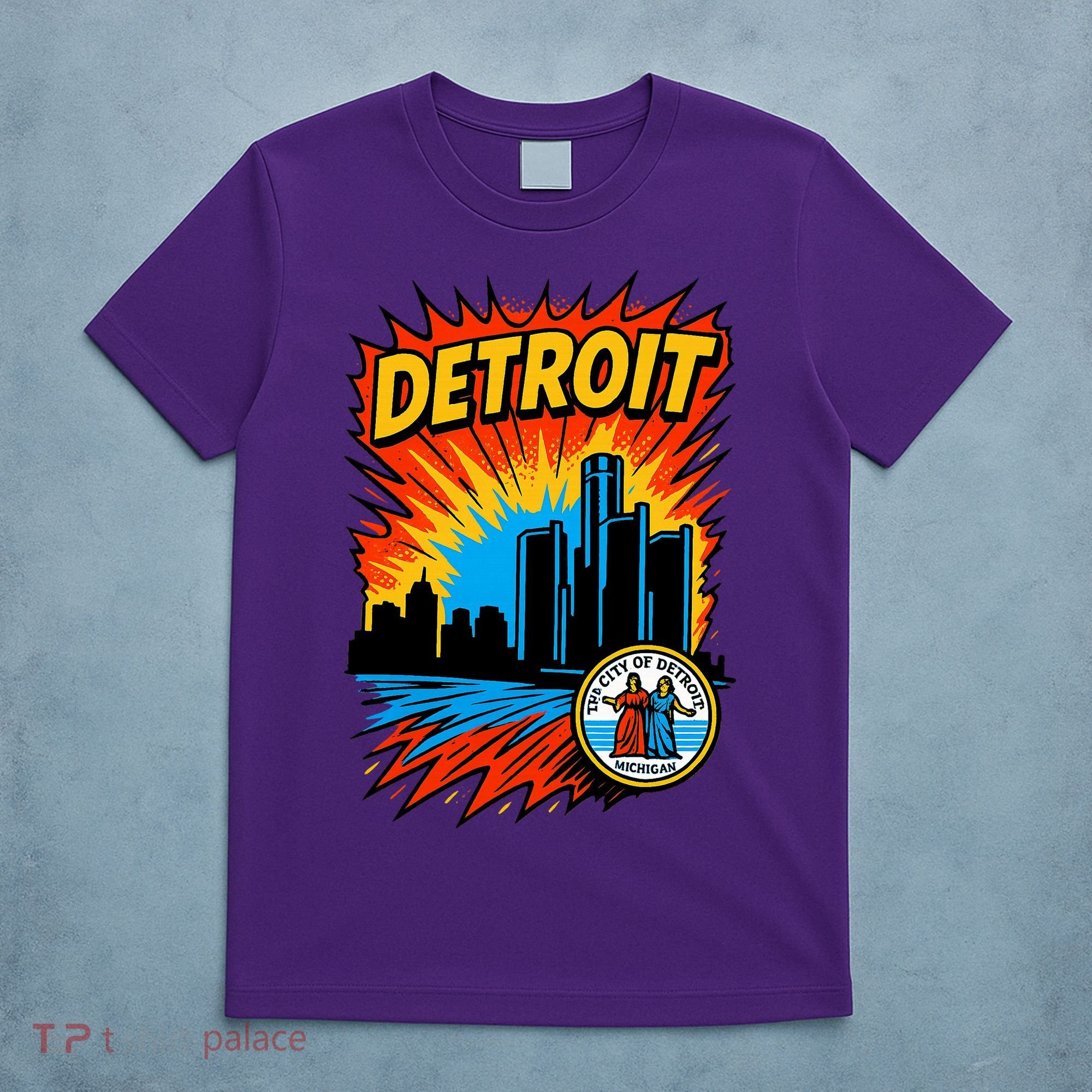 Detroit Retro Comic Style T-Shirt