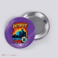 Detroit Retro Comic Style Button thumb 0