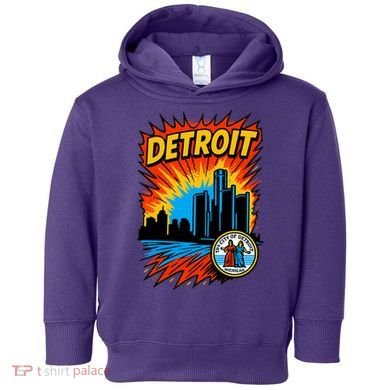 Detroit Retro Comic Style Toddler Hoodie