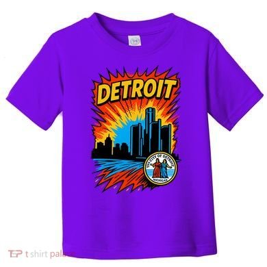 Detroit Retro Comic Style Toddler T-Shirt