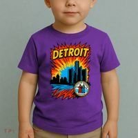 Detroit Retro Comic Style Toddler T-Shirt thumb 2