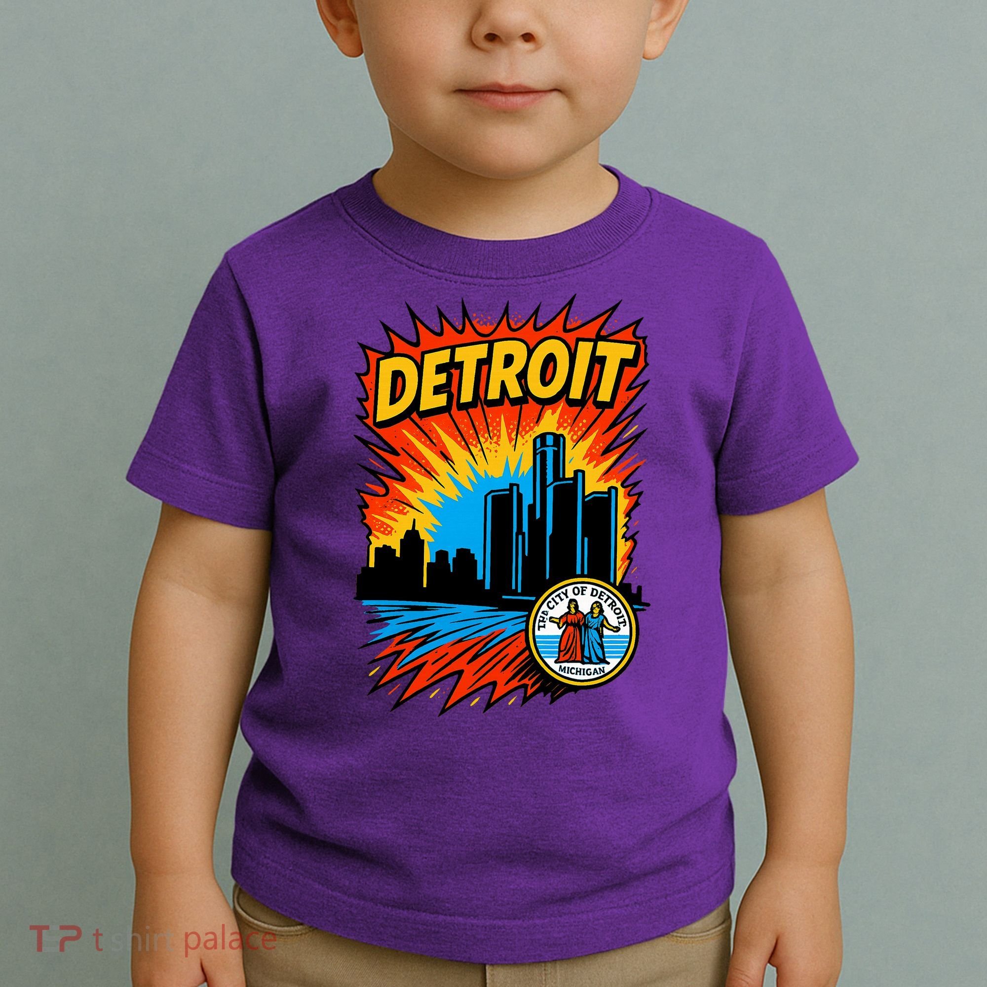Detroit Retro Comic Style Toddler T-Shirt