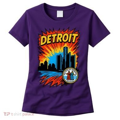 Detroit Retro Comic Style Women's T-Shirt