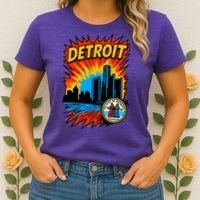 Detroit Retro Comic Style Women's T-Shirt thumb 2