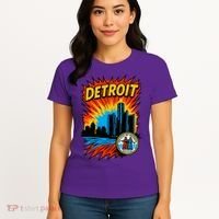 Detroit Retro Comic Style Women's T-Shirt thumb 4
