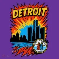 Detroit Retro Comic Style Women's T-Shirt thumb 6