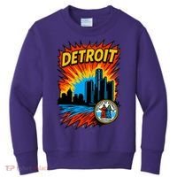 Detroit Retro Comic Style Kids Sweatshirt thumb 0