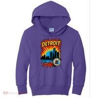 Detroit Retro Comic Style Kids Hoodie thumb 0