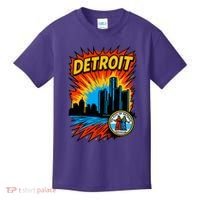 Detroit Retro Comic Style Kids T-Shirt thumb 0