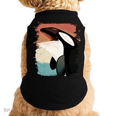 Distressed Retro Colors Orca Killer Whale Doggie Tank